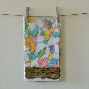 vintage tablecloth | 1960s fruit paper tablecloth